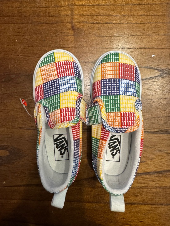 Vans Other - Vans Kids Slip-On Shoes — Rainbow Patchwork, Pride NWOT (Toddler 10)